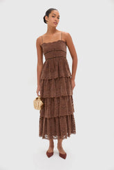 Sepia Lace Leina Midi Dress